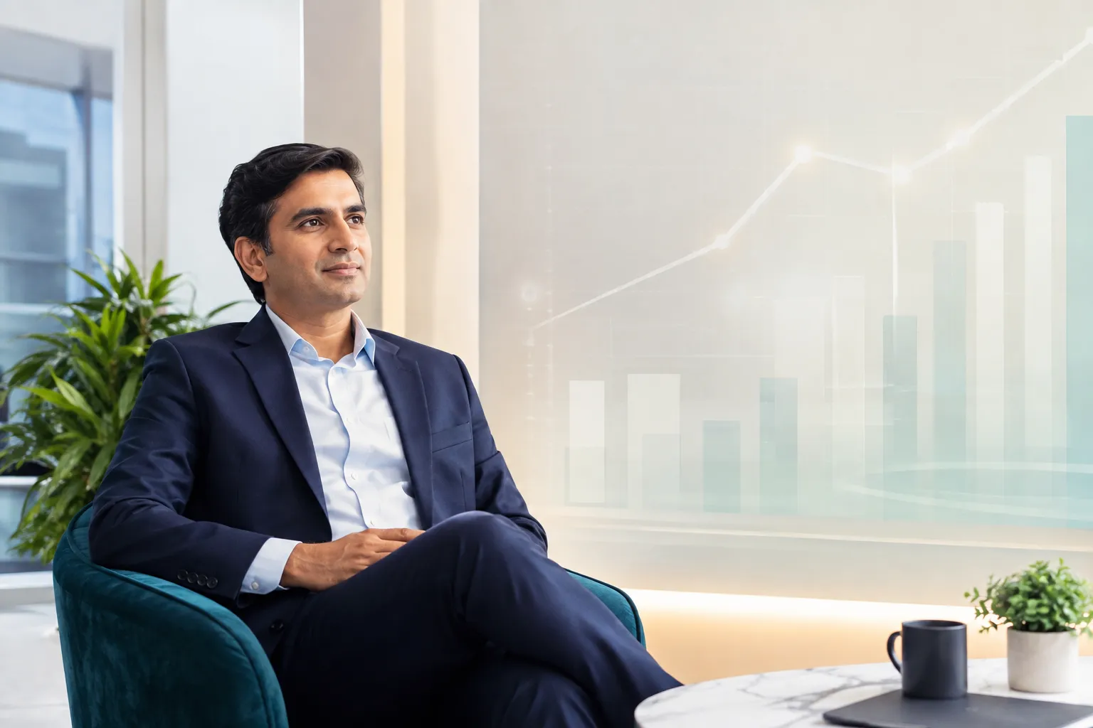 Financial advisor reviewing long-term wealth planning strategy